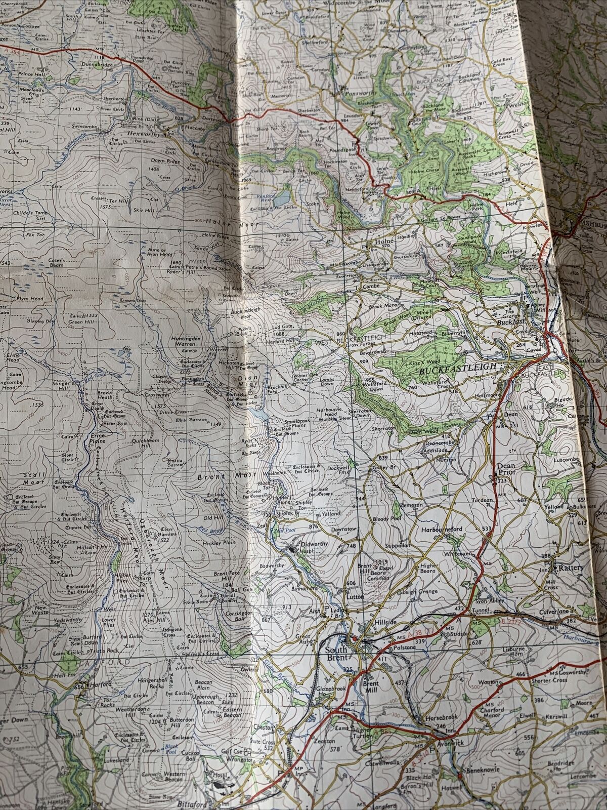 Plymouth Devon 1961 Edition Ordnance Survey One Inch Map No 187 Tavistock