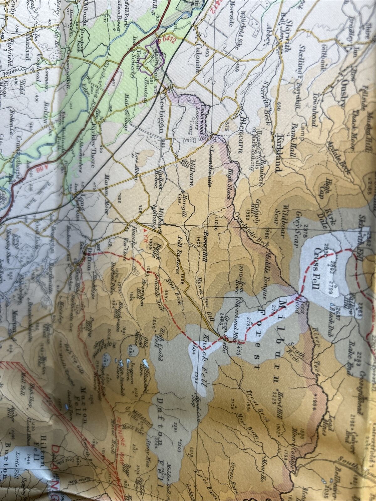 TYNESIDE Bartholomew Map 1971 Half Inch Paper No 39 Teeside Milburn Forest