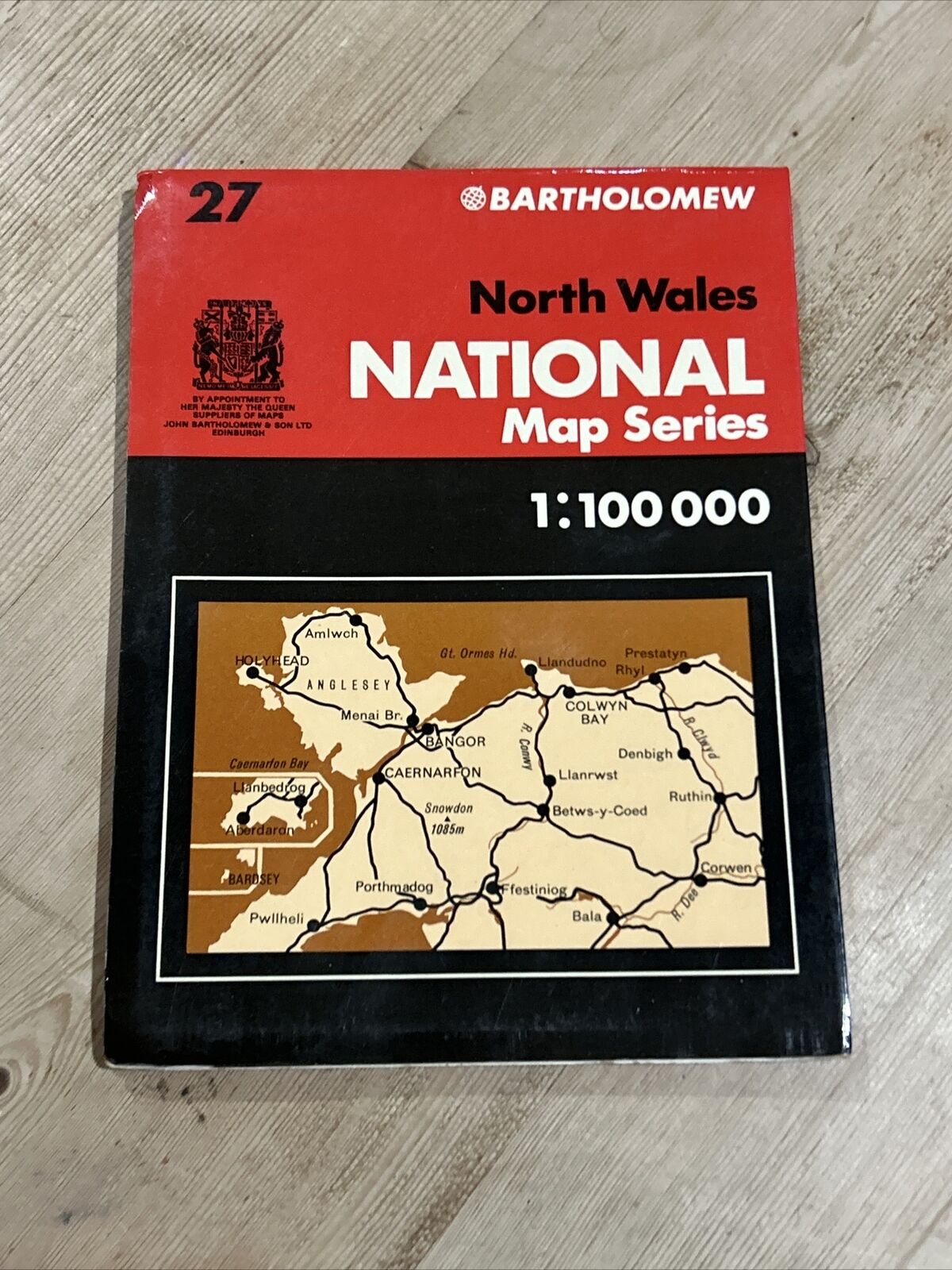 NORTH WALES - Bartholomew National Map Series No 27 - 1981 Bangor Pwllheli