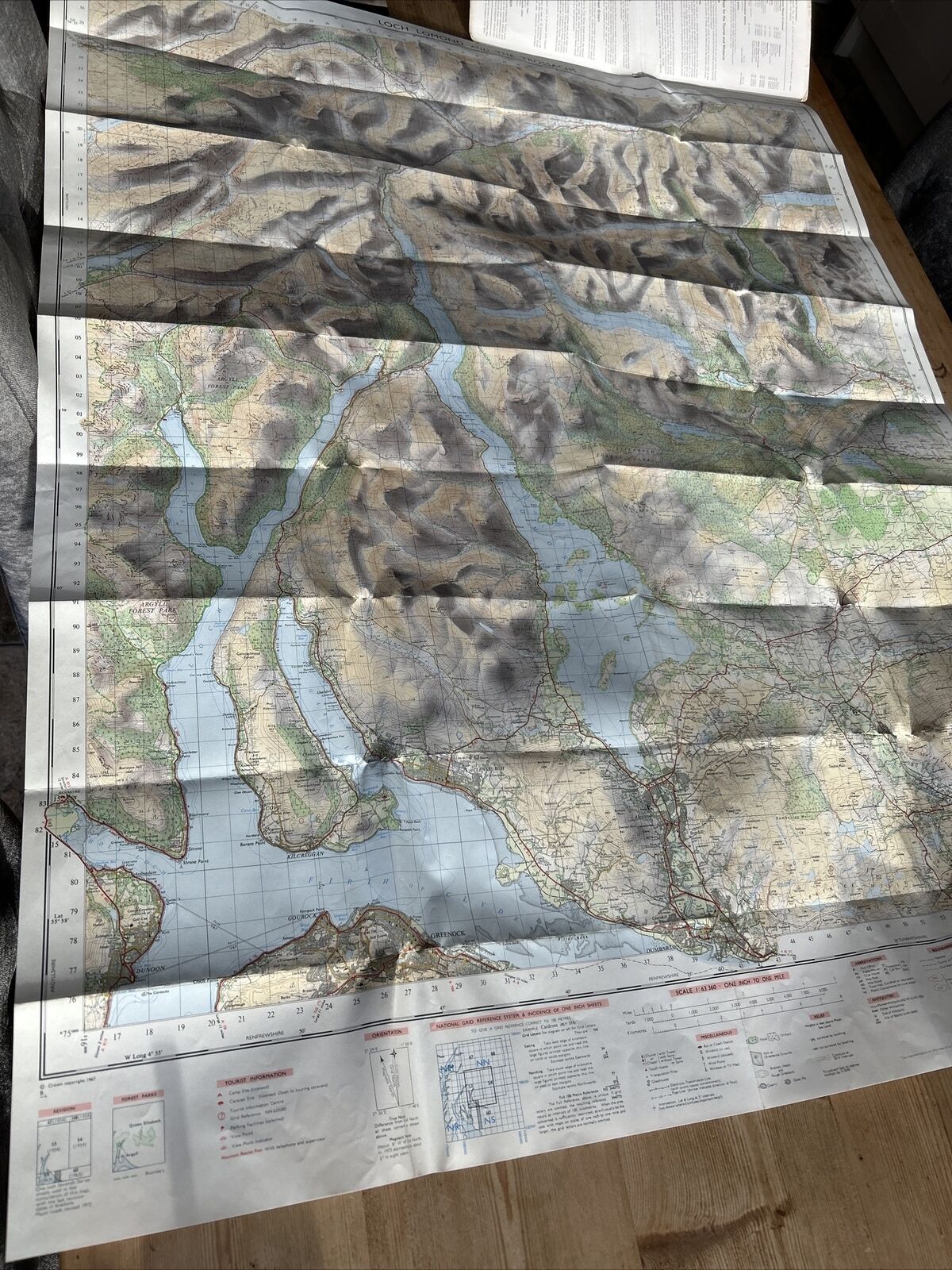 LOCH LOMOND & THE TROSSACHS Ordnance Survey 1 Inch Tourist Map 1967 Callander