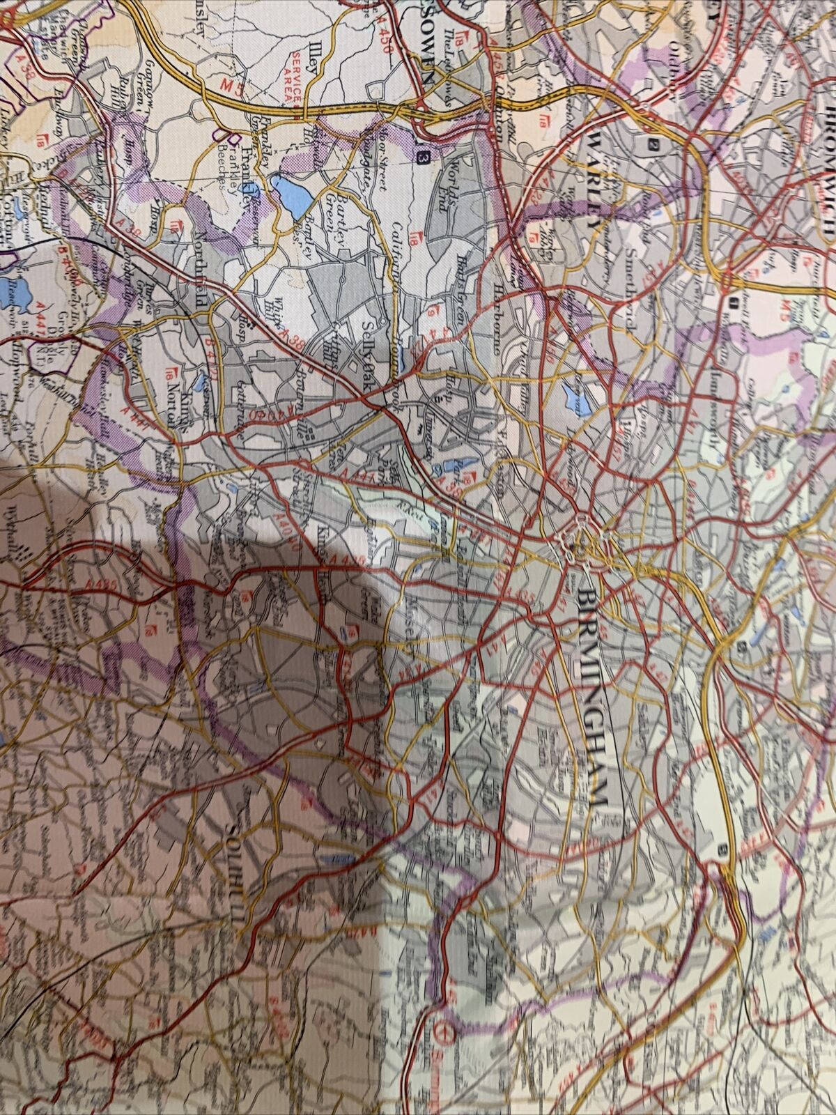 WARWICKSHIRE Bartholomew Half Inch CLOTH Map No 19 1972 Coventry Evesham Corby