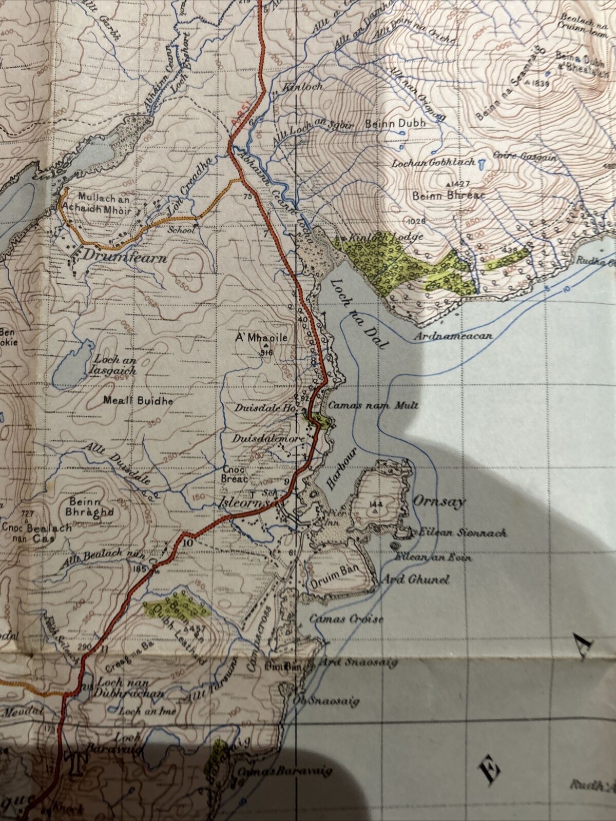 SOUND OF SLEET Ordnance Survey One Inch Sheet 35 Popular Edition 1947 Pabay