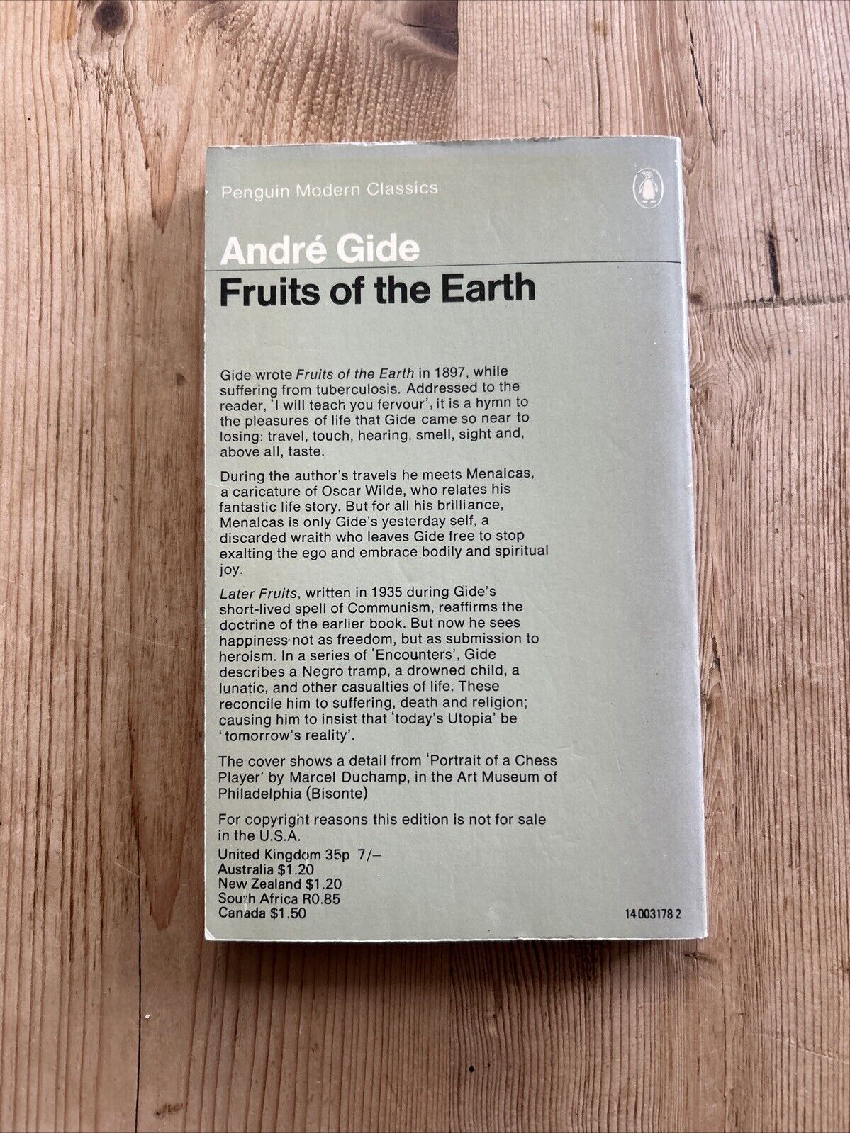 FRUITS OF THE EARTH Andre Gide - Penguin Modern Classics 1970