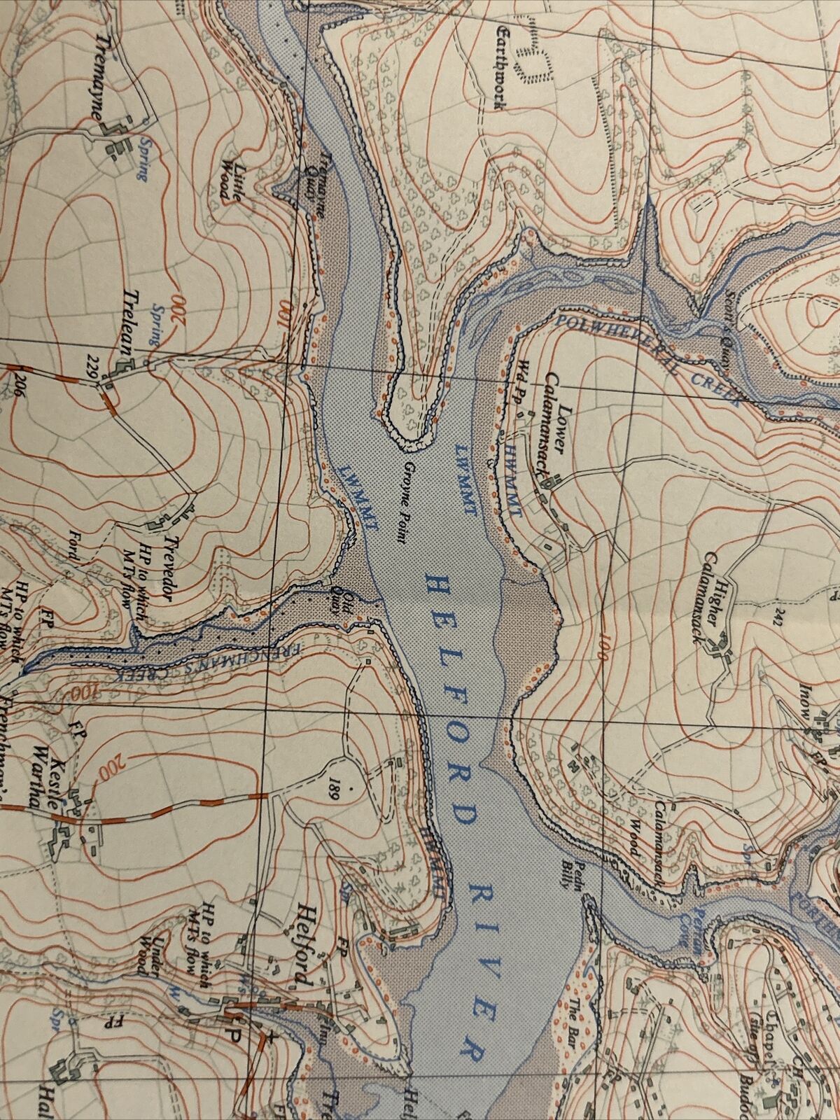 MAWGAN HELFORD RIVER - Ordnance Survey Sheet SW72 1:25000 1960 St Keverne