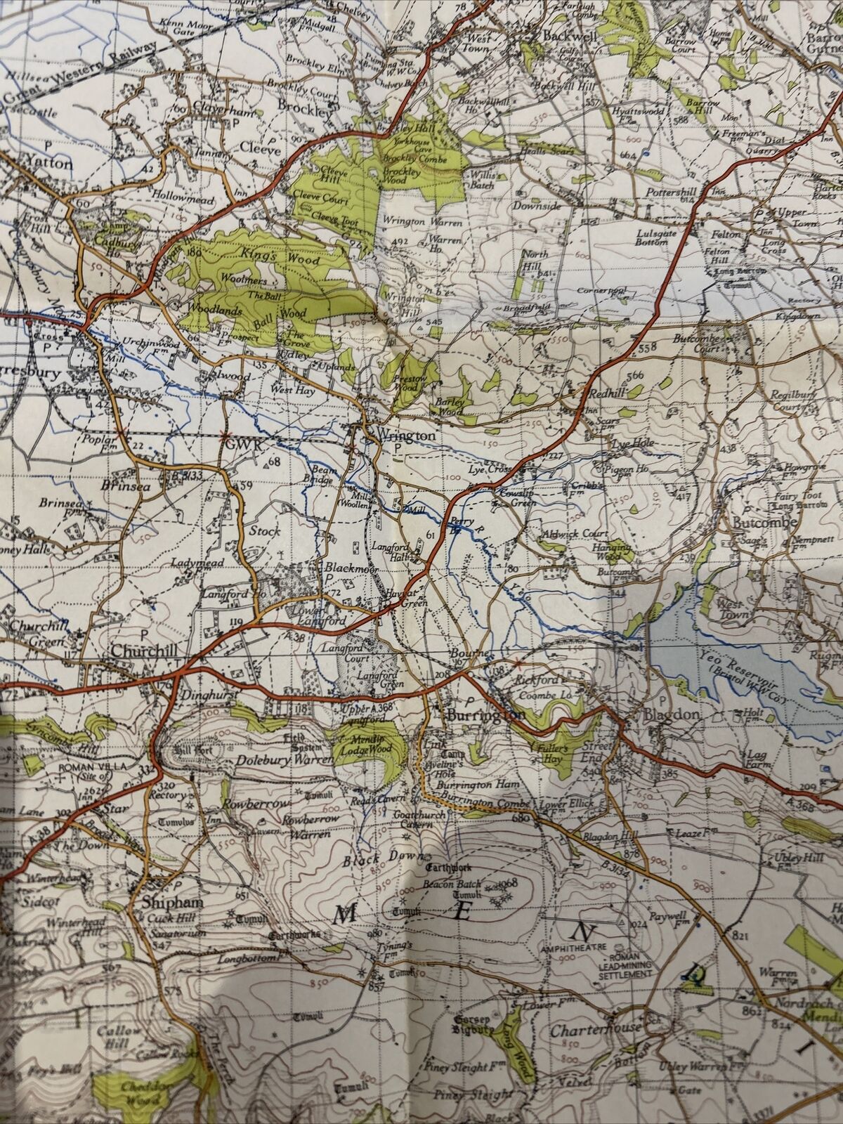 WESTON SUPER MERE Ordnance Survey Paper Sixth Series 1946 Sheet 165 One Inch