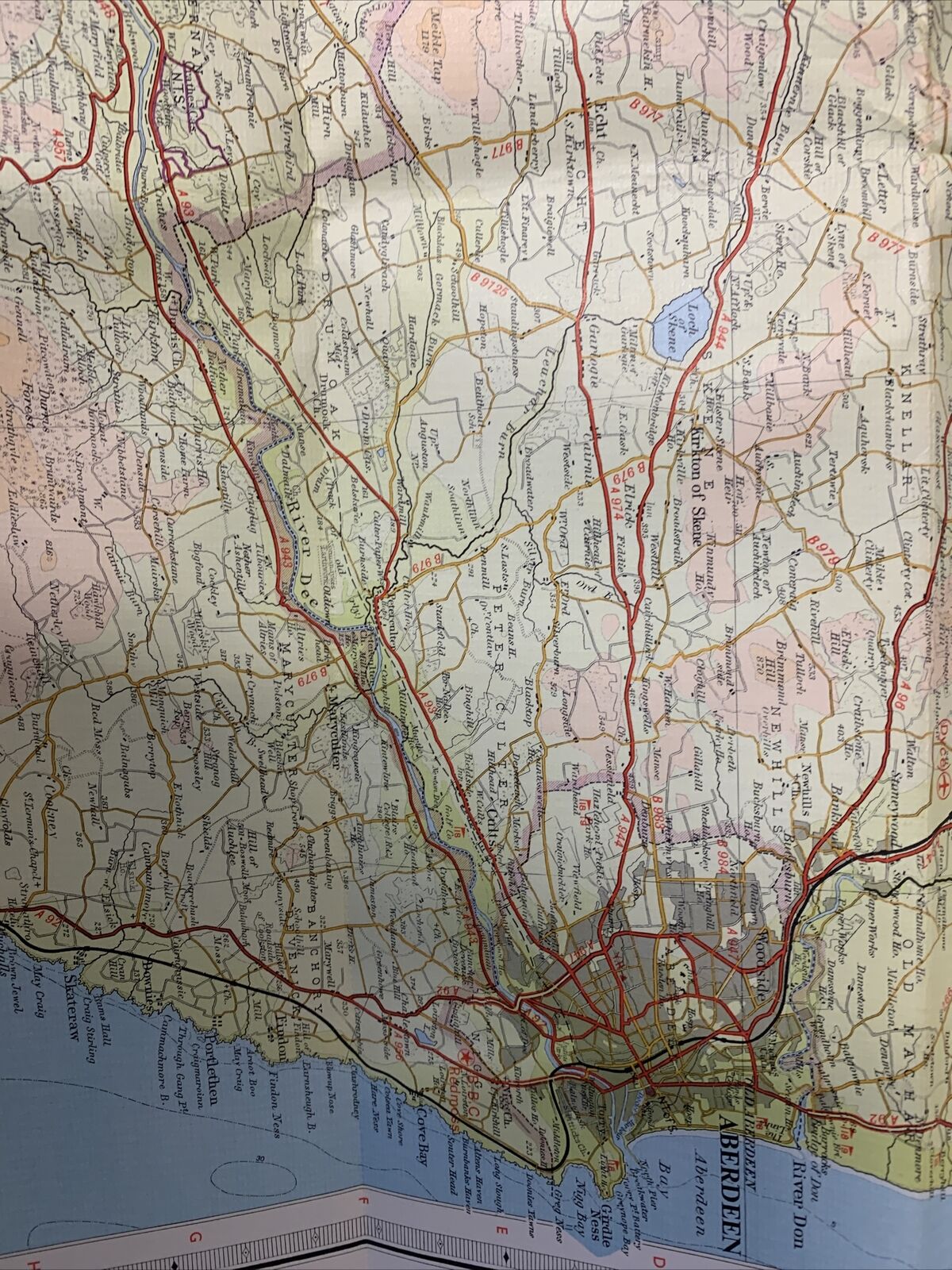 DEESIDE Scotland Aberdeen Bartholomew Half Inch CLOTH Map No 52 1969 Braemar