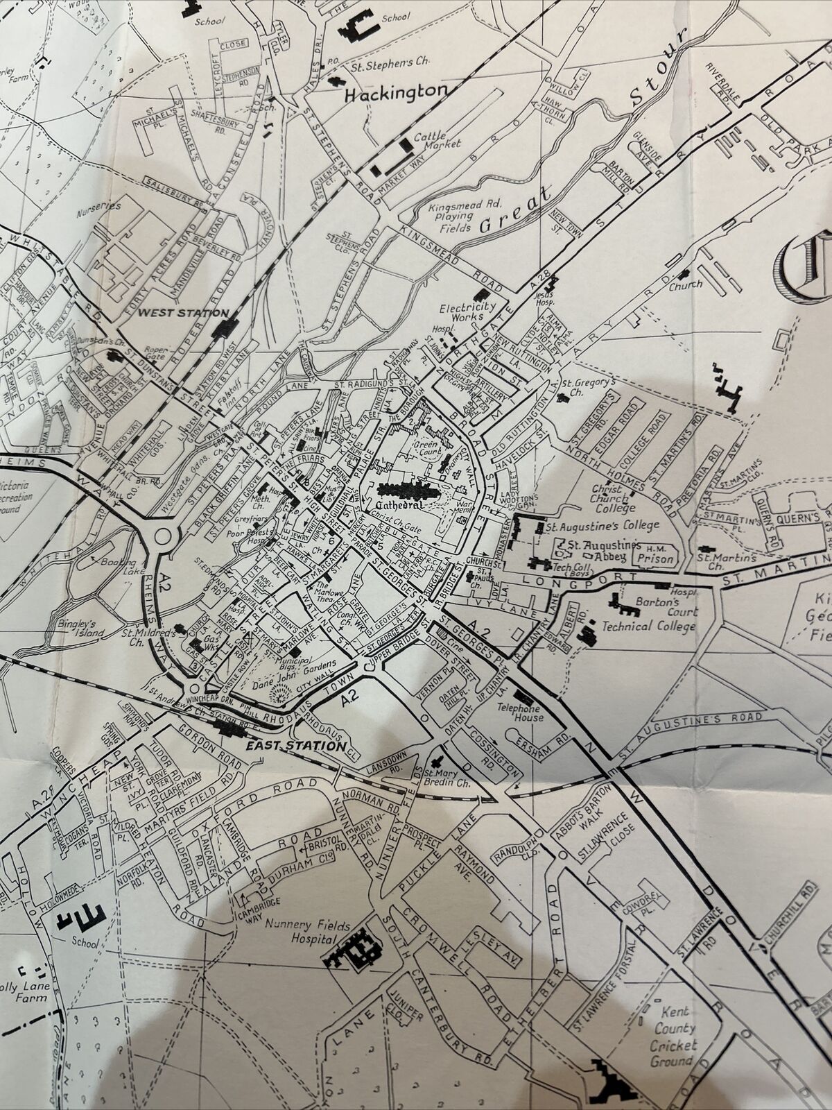 CANTERBURY Barnetts Street Plan 1970s? Advertising Kent Wartburg Advert Capri