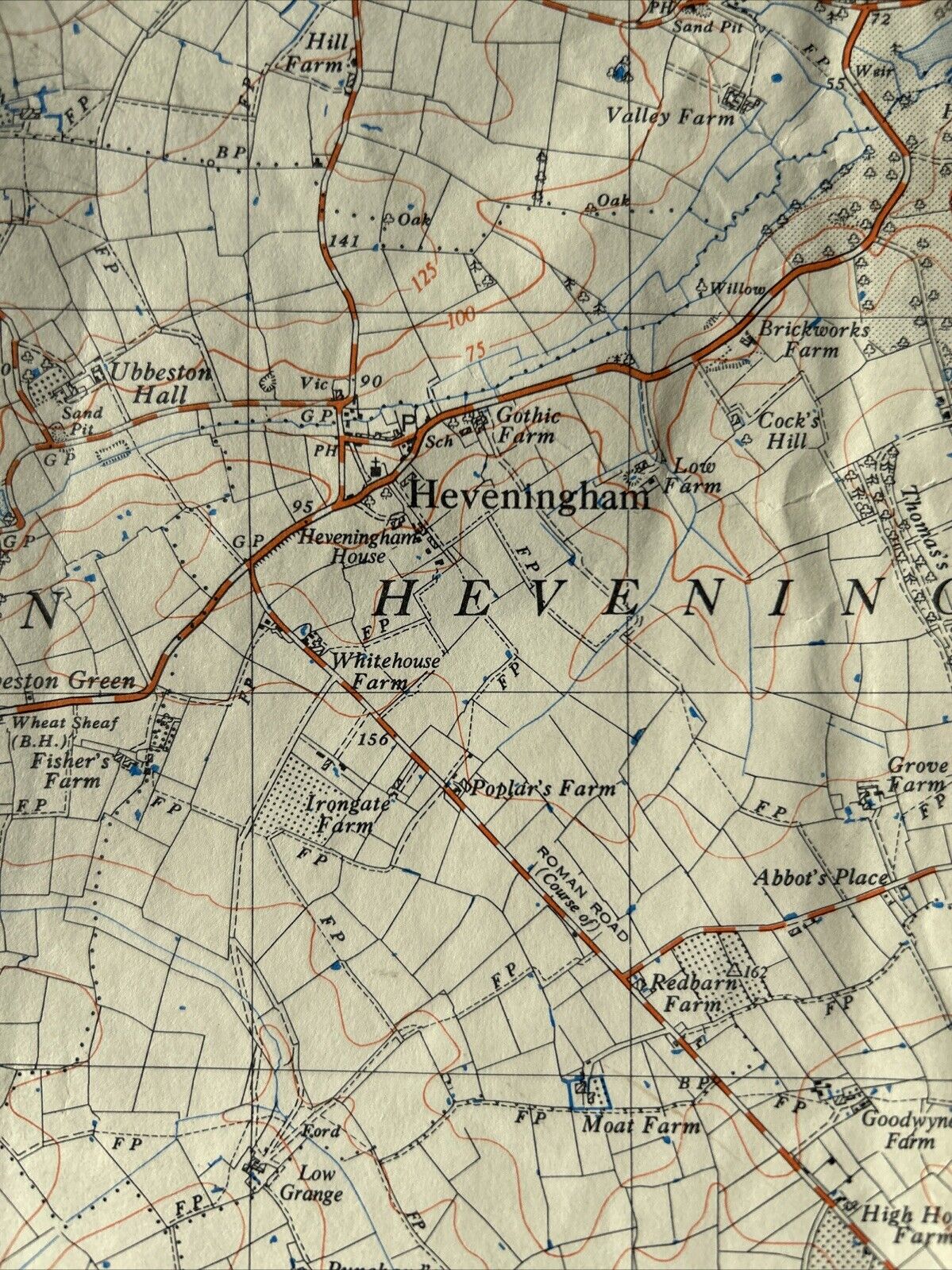 HALESWORTH Ordnance Survey 2 1/2 Inch Map 1:25000 1956 Sheet TM37 Tatty