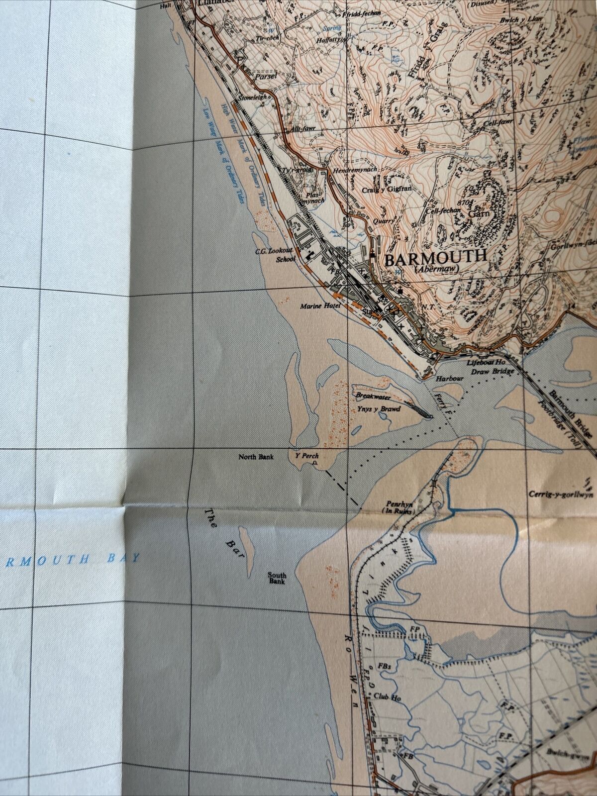 BARMOUTH Ordnance Survey 1:25000 First Series 1953 SH61 Part SH51 Penmaenpool