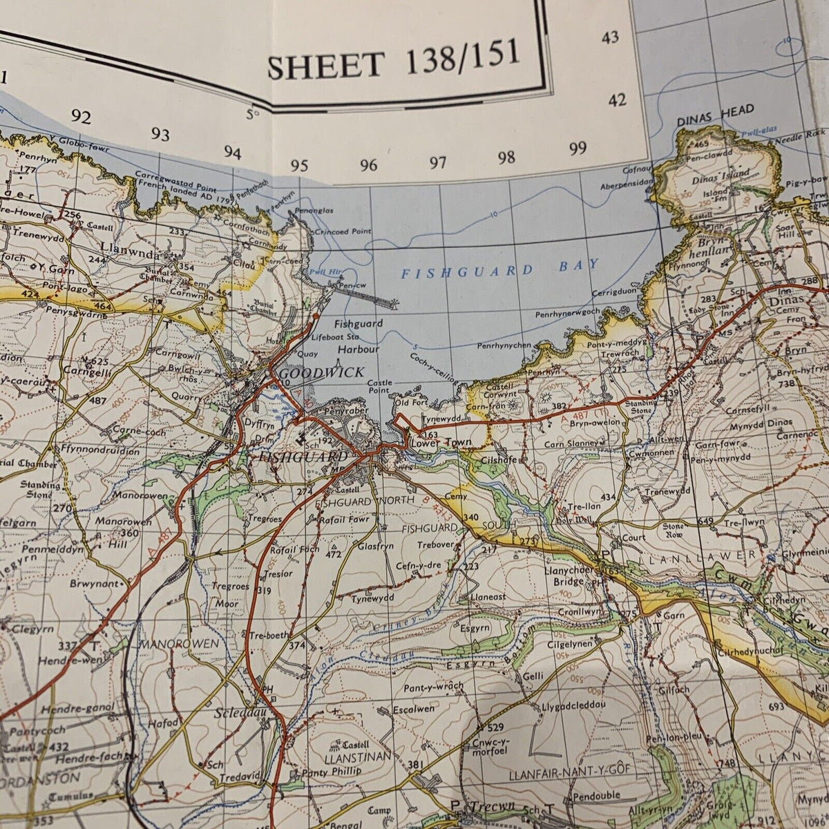 FISHGUARD & PEMBROKE Ordnance Survey Map Seventh Series 1Inch 1965 Sheet 138/150