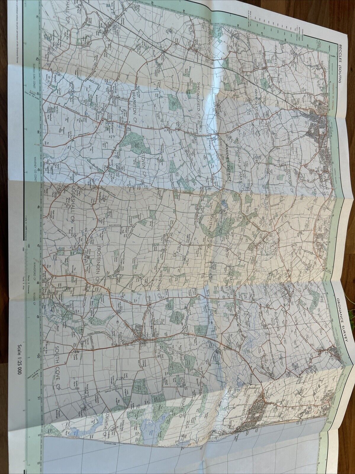 BECCLES SOUTH Ordnance Survey Pathfinder 945 Sheet TM 48/58 1985 Wrentham