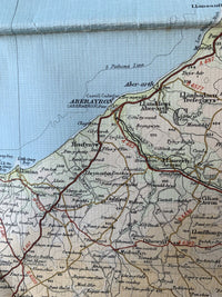 Cardigan Wales No 17 Bartholomews Cloth Map 1966 Brecon Aberystwyth