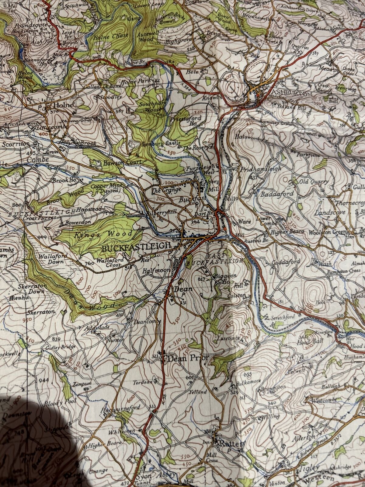 PLYMOUTH Ordnance Survey CLOTH Map 1946 Sixth Series Sheet 187 Tavistock Halwell