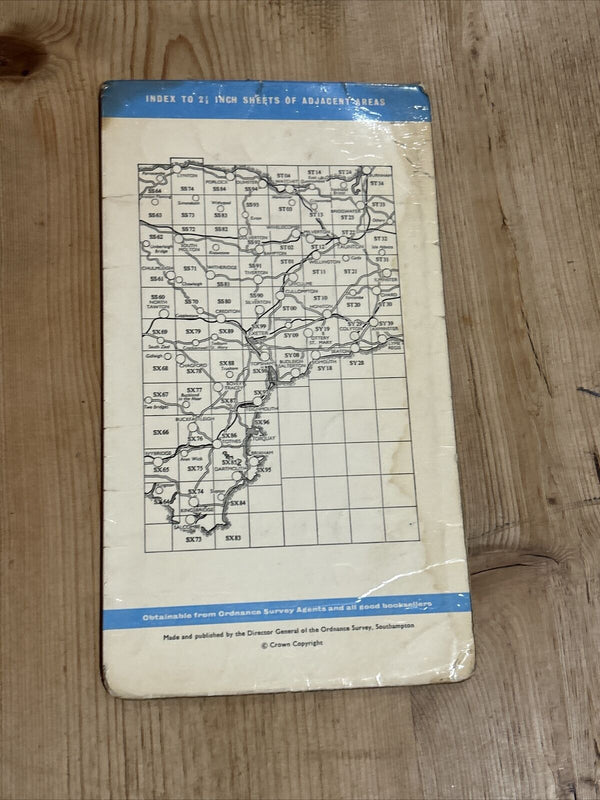 DULVERTON Ordnance Survey 2 1/2 Inch Map 1:25000 1962 Sheet SS92 Bampton Tatty