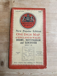 DERBY NOTTINGHAM LEICESTER Ordnance Survey 1 In Map 1946 Sixth Edition Sheet 121