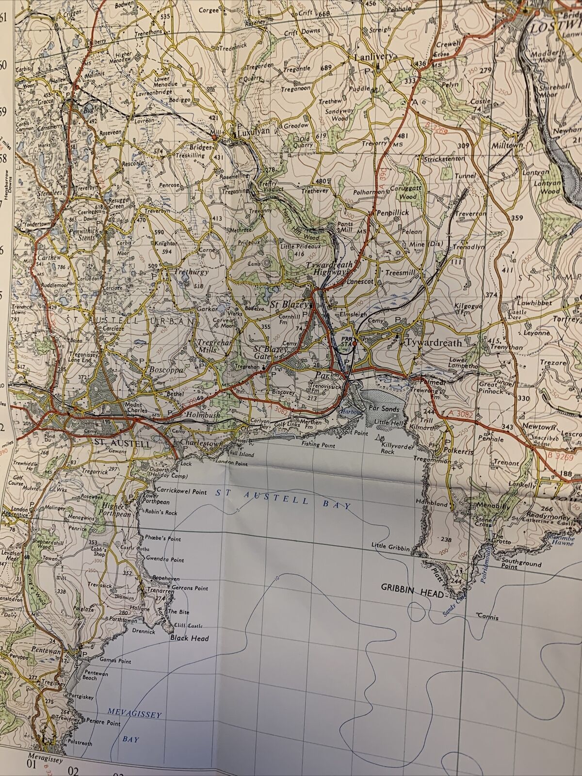 Bodmin & Launceston No 186 1961 Cloth 7th Series Ordnance Survey One Inch Map