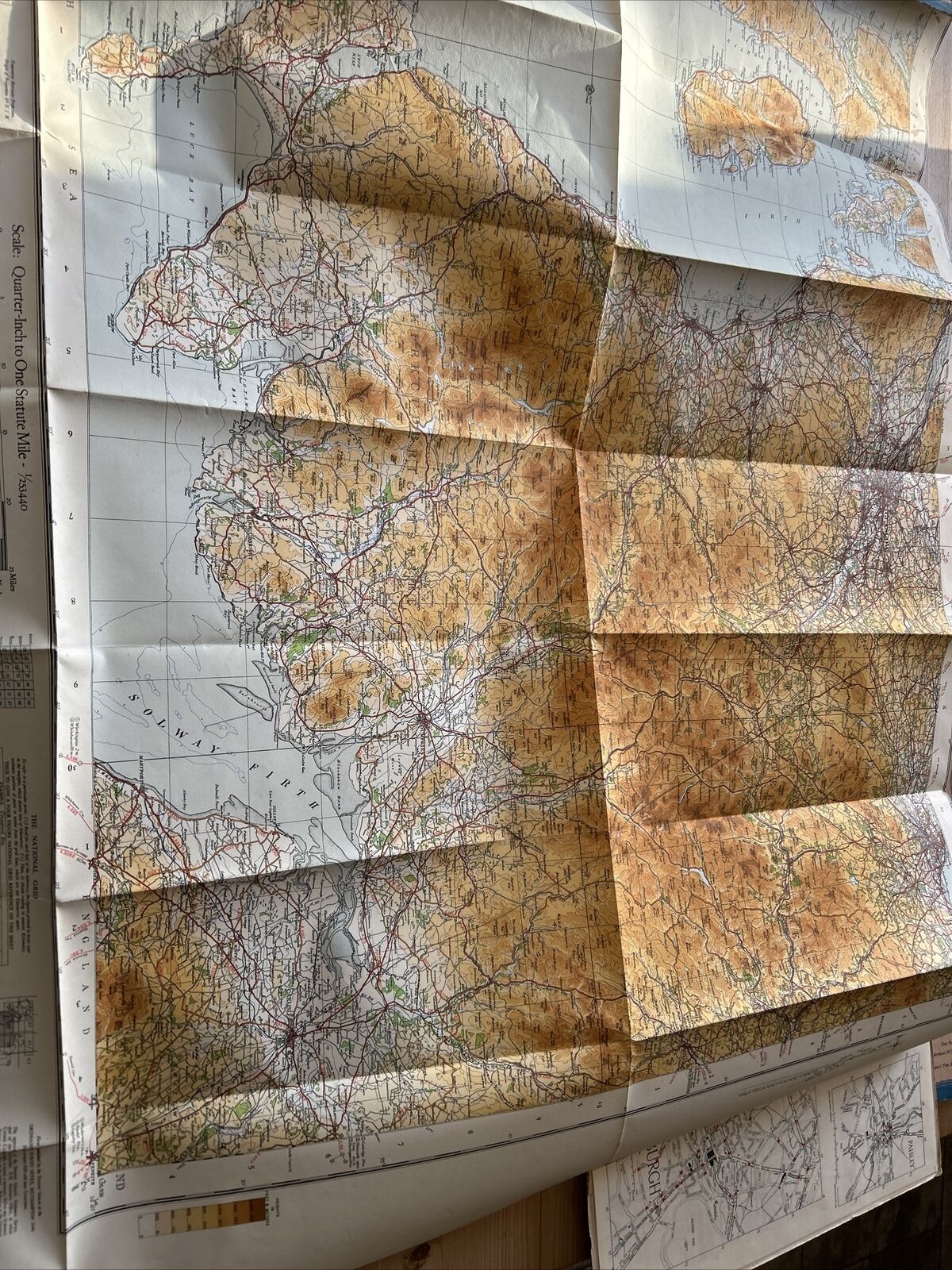 SCOTLAND SOUTH WEST Ordnance Survey Paper Sheet 2 Quarter Inch Map 4th Ed 1946