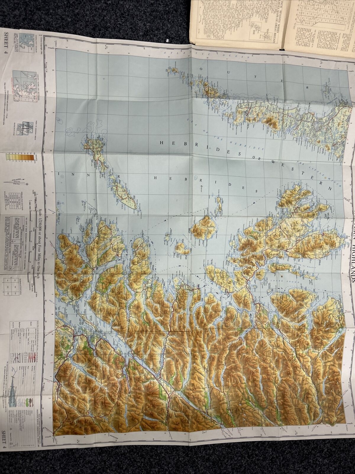 WESTERN HIGHLANDS No 4 Fifth Edition Cloth  Ordnance Survey Quarter In 1961 Map