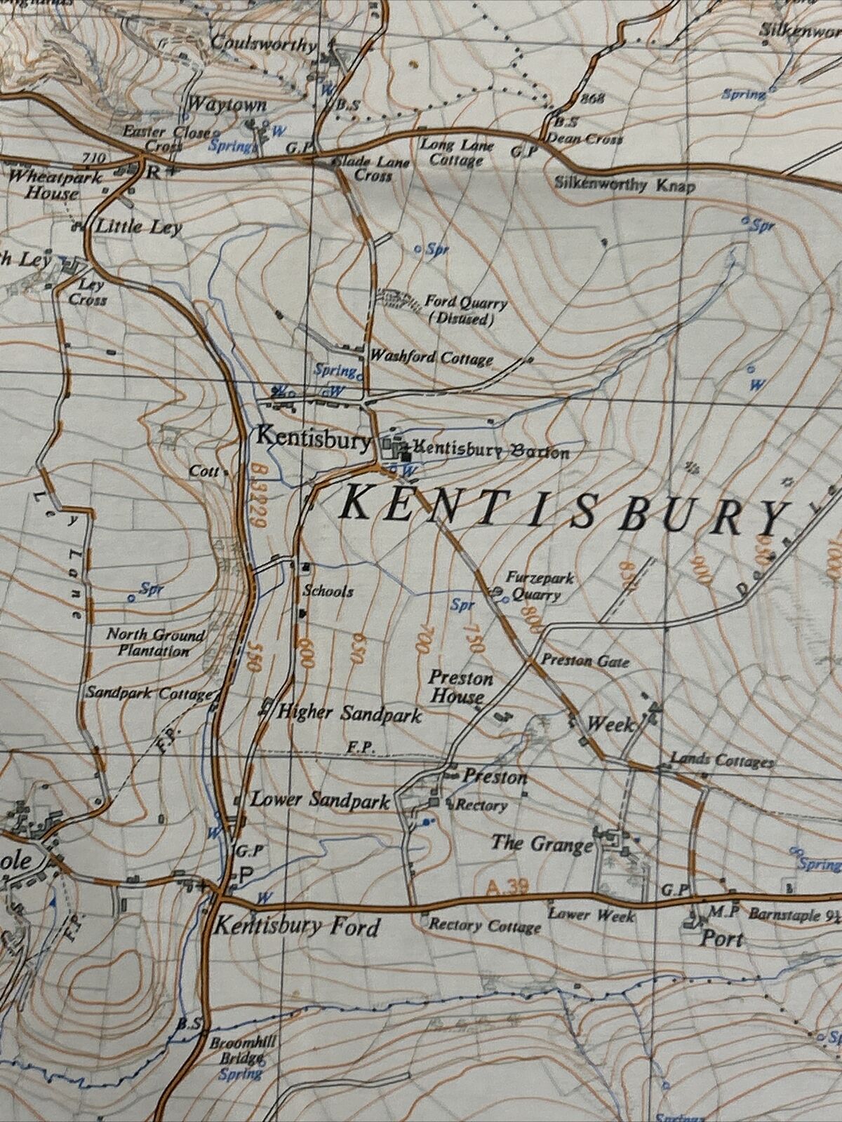 PARRACOMBE Ordnance Survey Sheet SS64 Map 1:25000 First Series 1962 Kentisbury