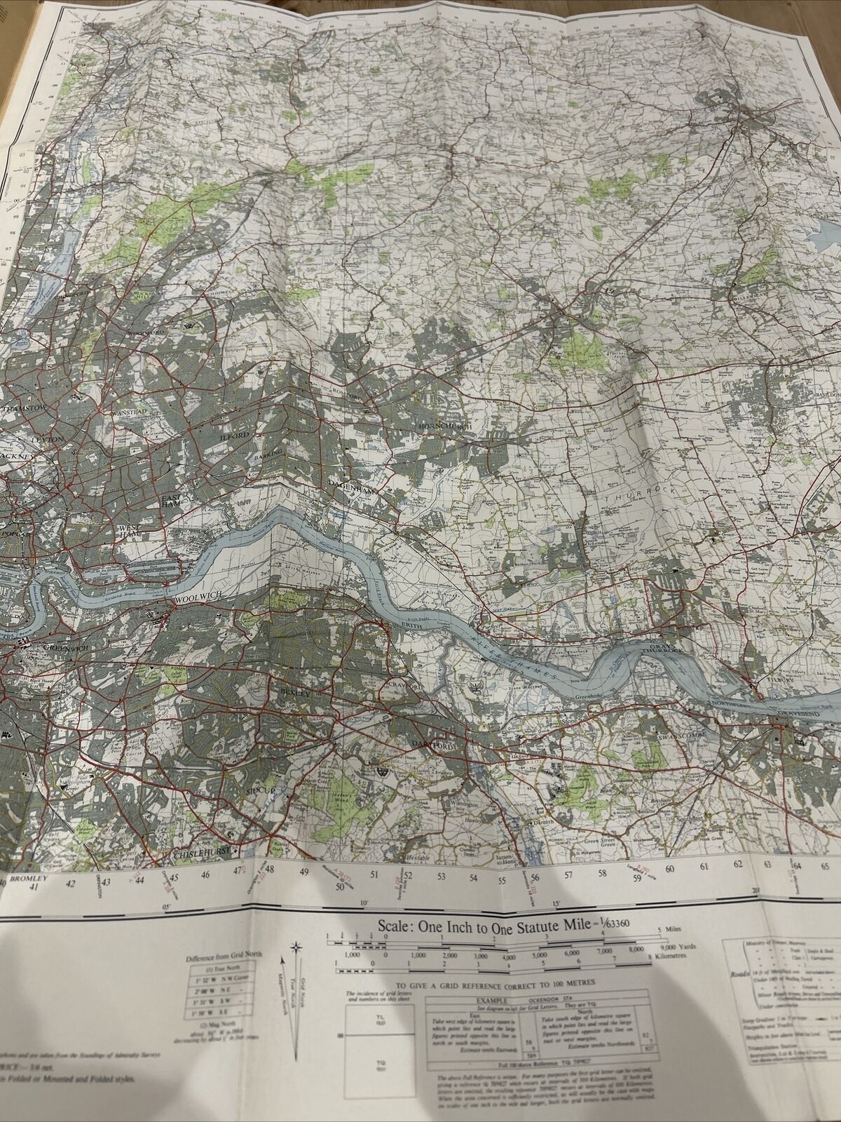 LONDON North East Ordnance Survey Seventh Series Paper One inch 1958 Sheet 161