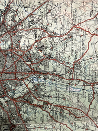 EASTERN COUNTIES Ordnance Survey Cloth Quarter Inch Map 1921 Sheet 9 Essex Herts