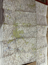 KIDDERMINSTER Ordnance Survey Cloth One Inch Map 1921 No 71 Contoured Bridgnorth