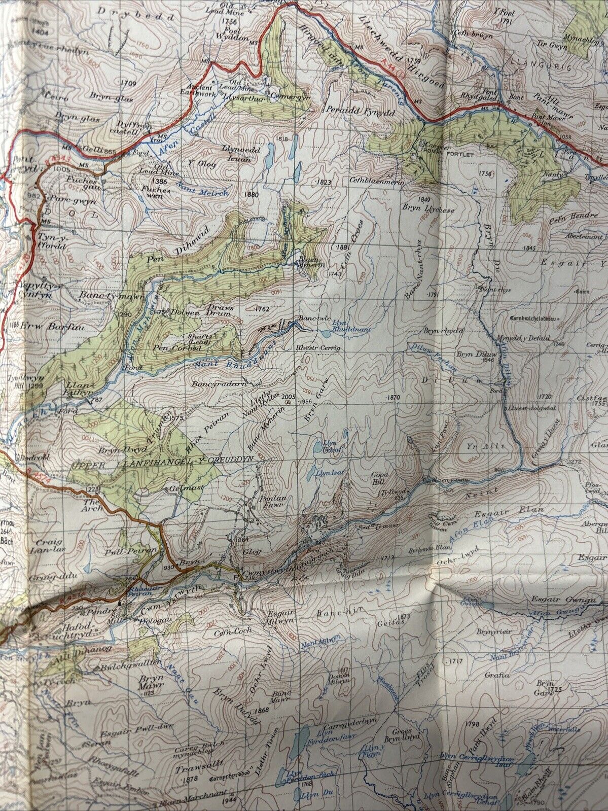 ABERYSTWYTH Ordnance Survey Paper Map 1952 Sheet 127 Seventh Series Machynlleth