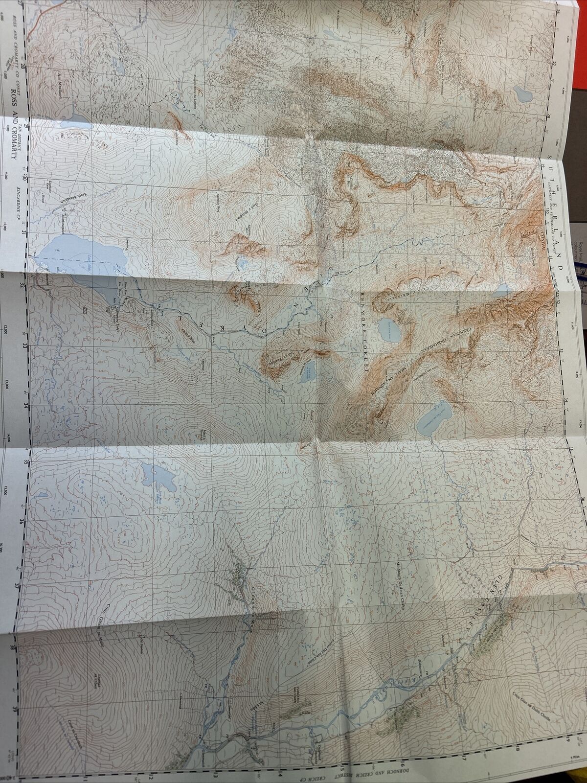 LEDMORE - Ordnance Survey Sheet NC21/31 1:25000 Second Series Sutherland Benmore