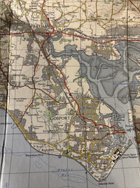 THE SOLENT Ordnance Survey Seventh Series CLOTH Map 1960 Sheet 180 Farnham