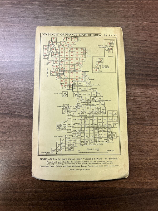 TORQUAY Cloth Ordnance Survey Sixth Series One inch 1946 Sheet 188 Salcombe