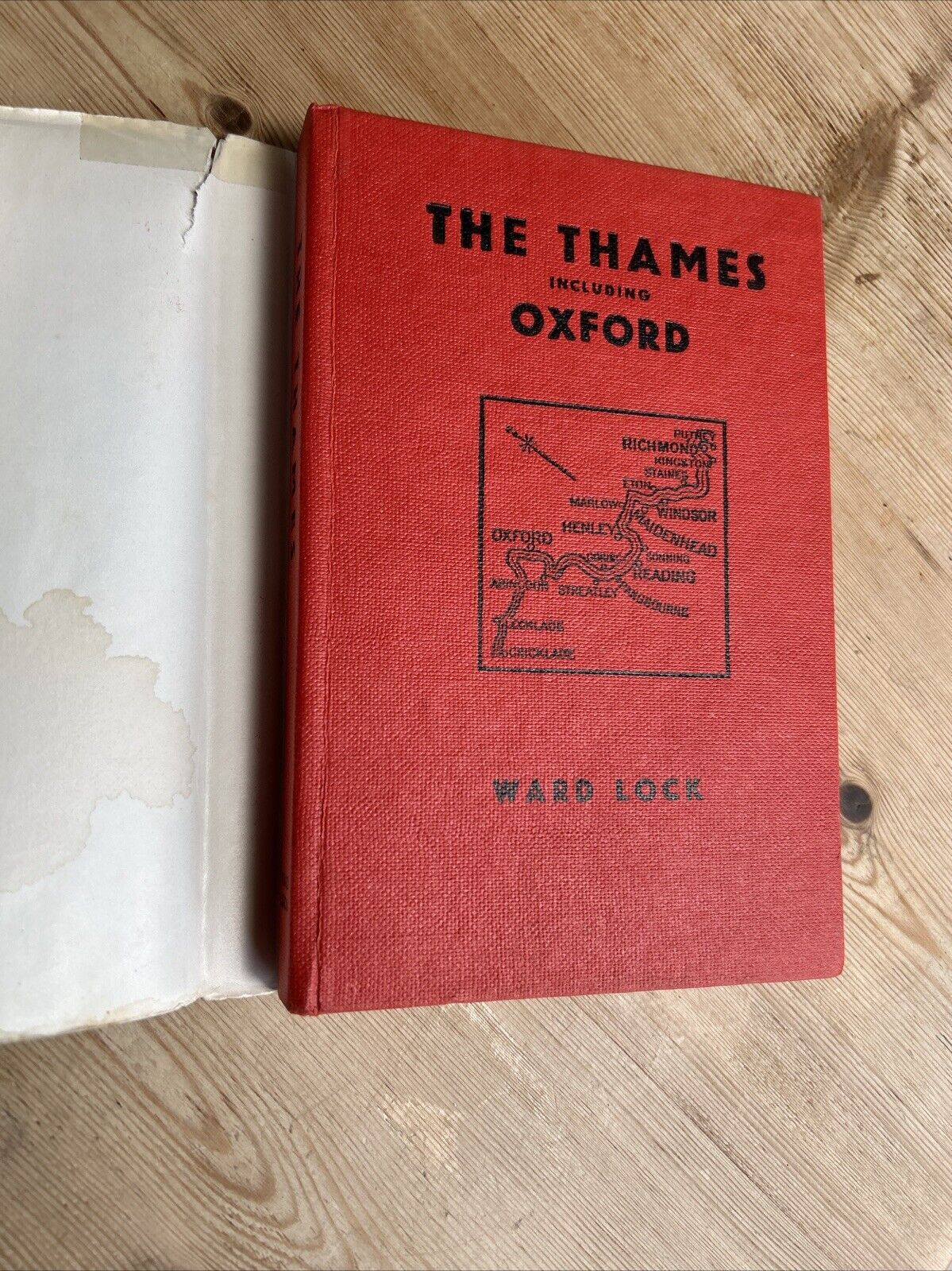 THE THAMES INCLUDING OXFORD Ward Locks Red Guide Hardback Dust Jacket Maps