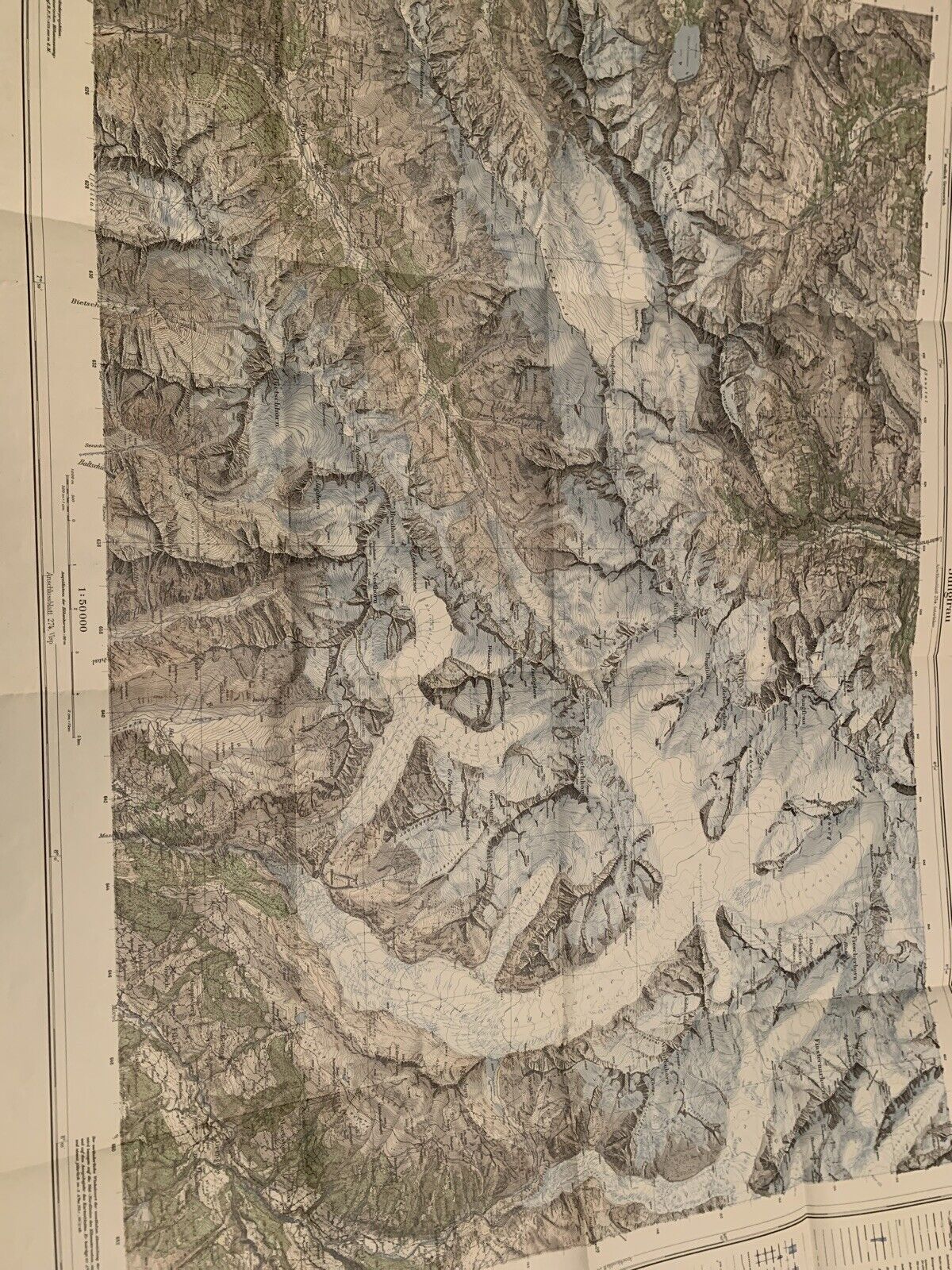 Jungfrau Suisse - Switzerland MAP Landeskarte Carte Bernese Oberland 1939