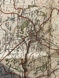 BUXTON & MATLOCK Ordnance Survey cloth 1 Inch Map 1936? No 45 Chesterfield