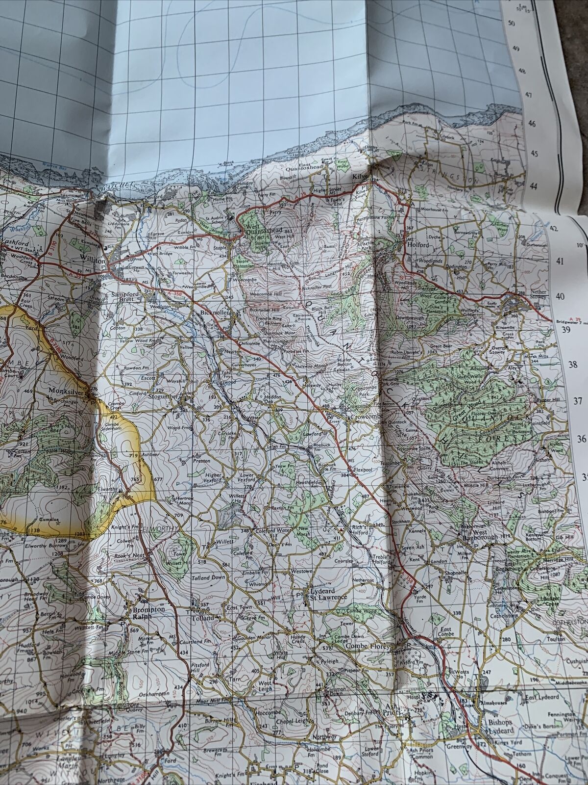 MINEHEAD Ordnance Survey One Inch Sheet 164 Tiverton Devon 1972 Good Condition