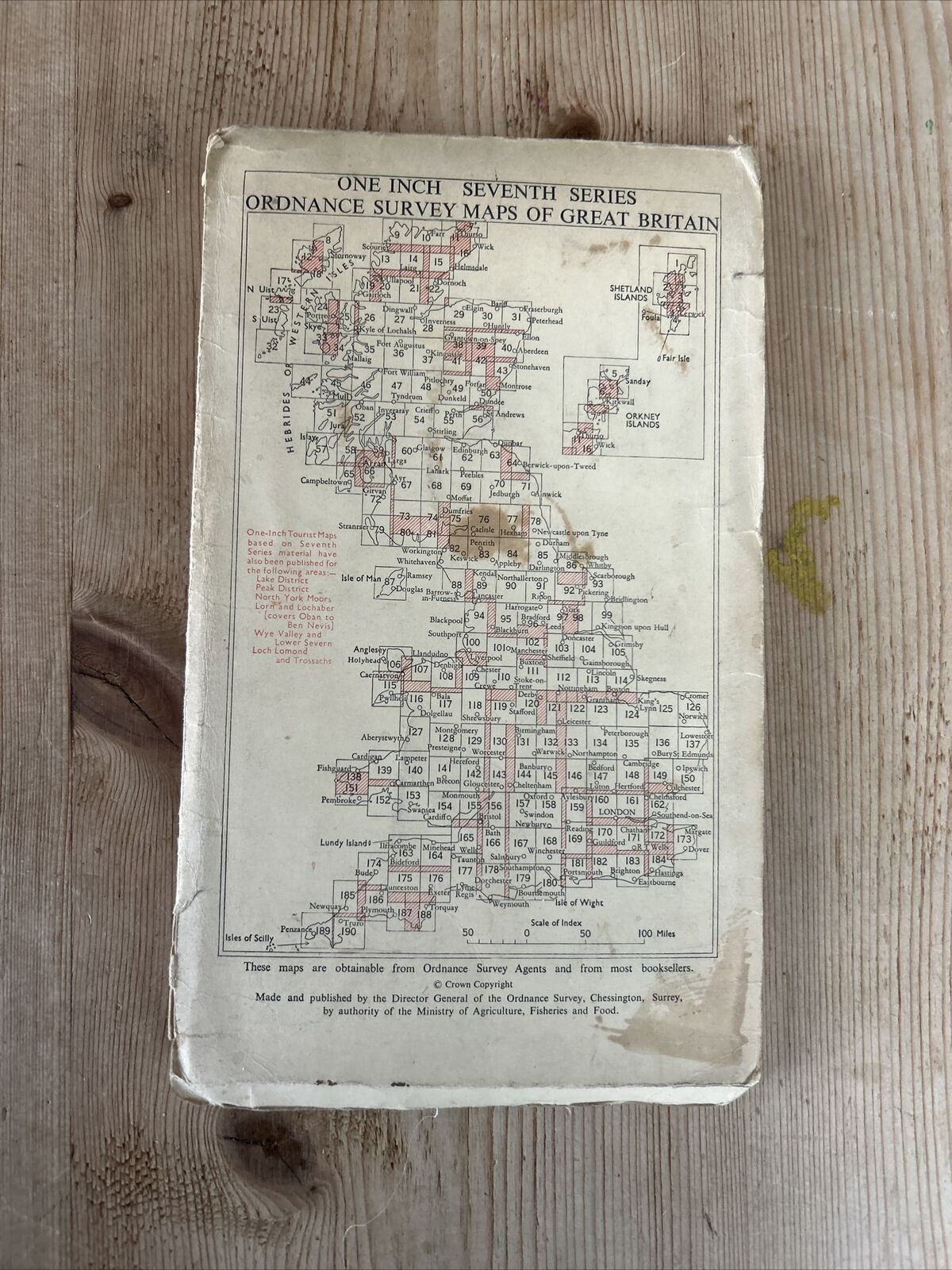 LONDON S W 1959 CLOTH Ordnance Survey One Inch Map No 170 Guildford 7th Series