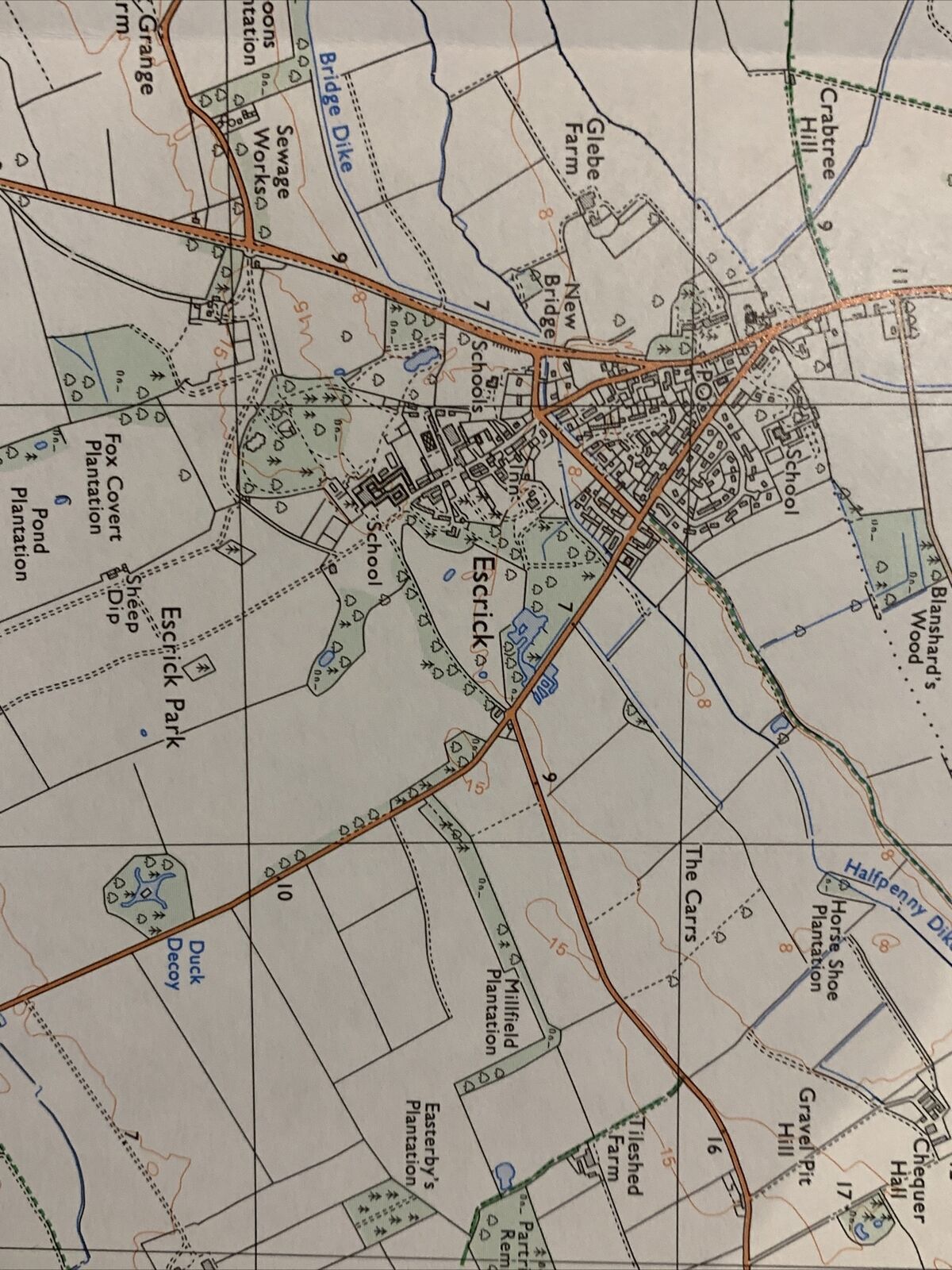 WHELDRAKE Escrick Bielby Pathfinder Ordnance Survey 1:25000 1981 Sheet SE64/74