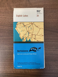 ENGLISH LAKES Lake District Bartholomew - Half Inch Map 1965 No 34 Hawes Penrith