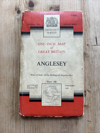 ANGLESEY - Ordnance Survey Cloth Seventh Series 1-inch 1962 Sheet 106 Holyhead