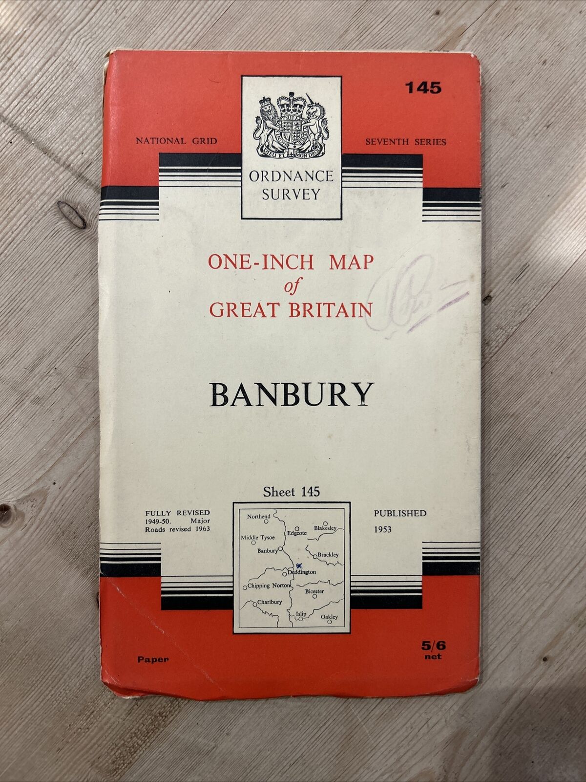 BANBURY No 145 1953 Paper Seventh Series Ordnance Survey One Inch Map Woodstock