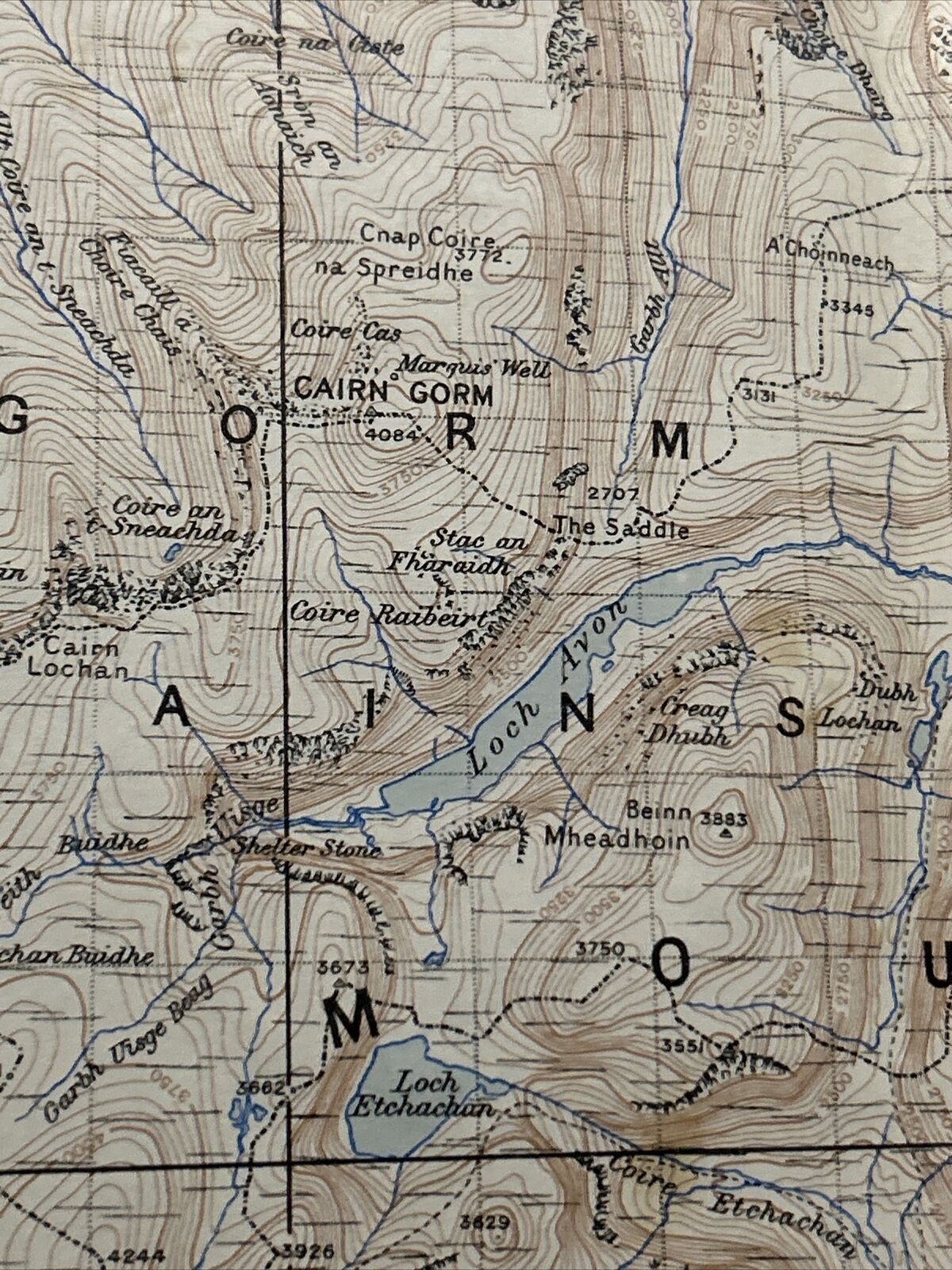 KINGUSSIE Ordnance Survey One Inch Sheet 43 Popular Ed 1947 Aviemore Ben Macdhui