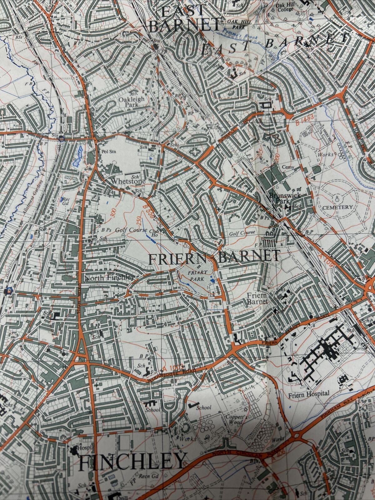 BARNET HENDON Ordnance Survey Map 1956 2 & Half Inch Sheet TQ29 1:25,000