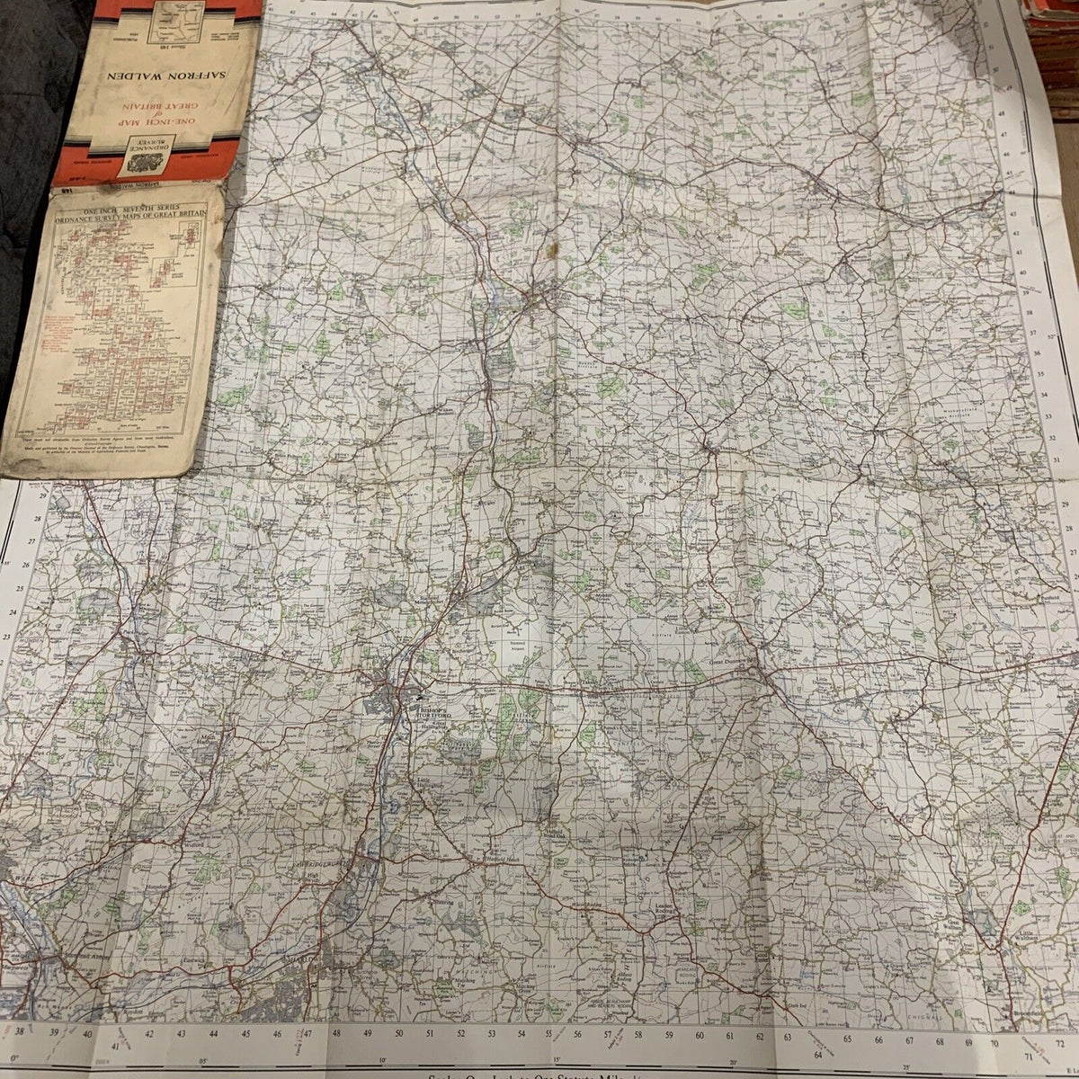 SAFFRON WALDEN Ordnance Survey Paper Seventh Series One inch 1954 Rev Sheet 148