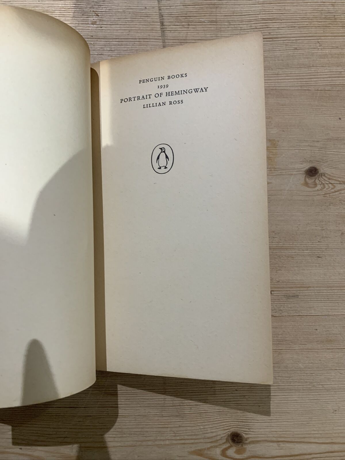 Portrait Of Hemingway - Lillian Ross - Penguin Book Paperback 1962 No 1939