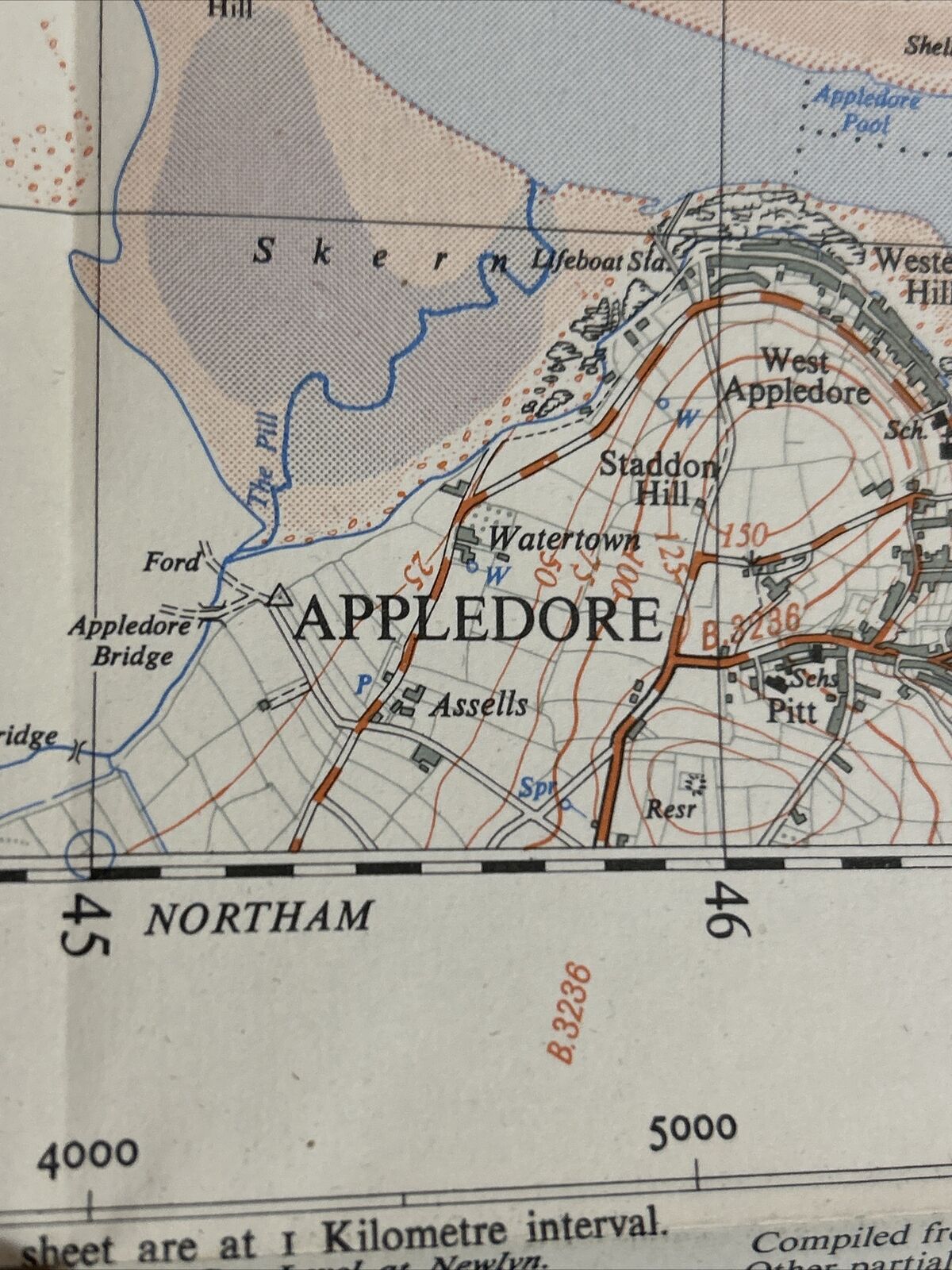 BRAUNTON DEVON APPLEDORE - Ordnance Survey Sheet SS43 1:25000 1950 River Taw