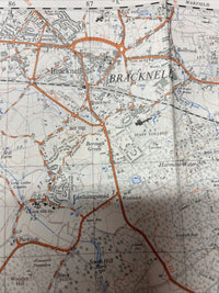 WOKINGHAM 1958Ordnance Survey Sheet SU86 2 & Half Inch MAP Sandhurst Bracknell