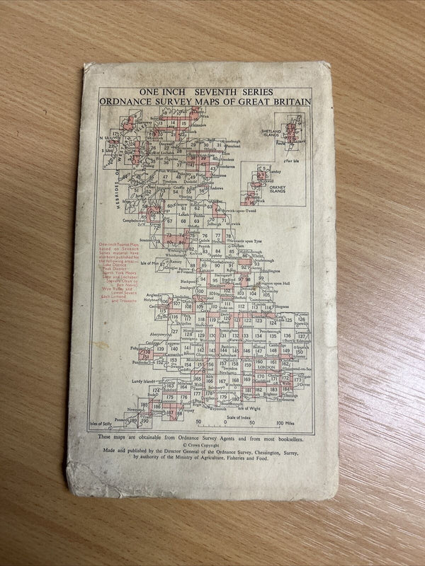 PWLLHELI Ordnance Survey Seventh Series Paper One Inch Map Sheet 115 1962 Nefyn