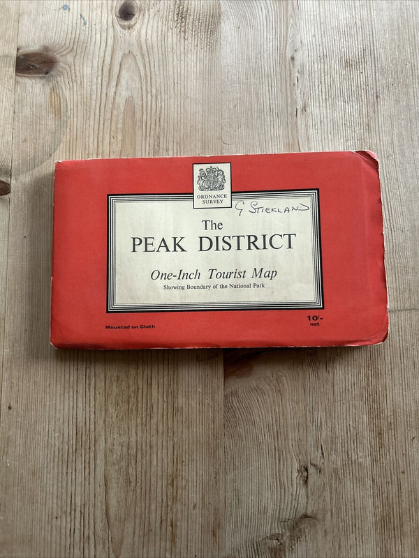 PEAK DISTRICT Ordnance Survey One Inch CLOTH Tourist Map 1963 Buxton Matlock