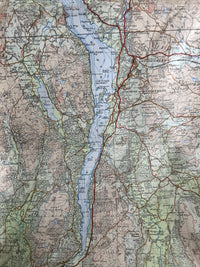 LAKE DISTRICT 1948 Cloth Ordnance Survey Tourist Map Lakes Coniston Windermere