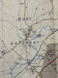 REARSBY Ordnance Survey Sheet SK62 2 & Half Inch MAP 1951 Sileby Hoby Gaddesby