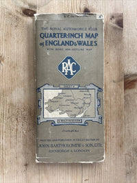 S WALES & SEVERN Cloth Map 4 Bartholomew RAC Quarter Inch Gloucester Cardigan